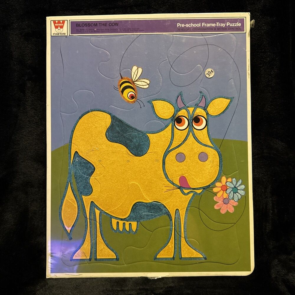 Vintage 1972 Whitman BLOSSOM THE COW Frame Tray Puzzle